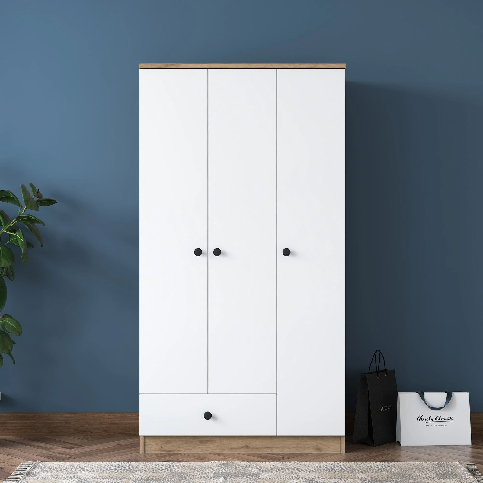 Dollap Hanah Home, BA117 - 2253, ngjyrë arr dhe e bardhë