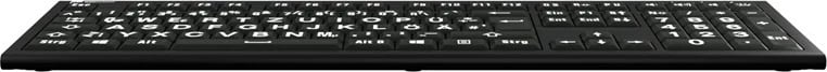 Tastierë LogicKeyboard XL-Print Astra 2, DE, shkronja të mëdha, bardh e zi