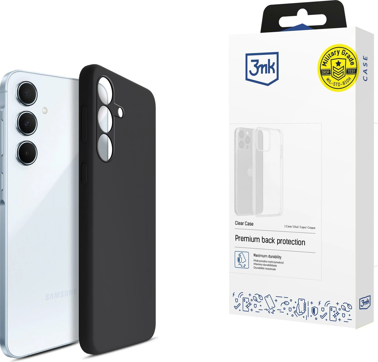 Mbështjellës silikoni 3mk për Samsung Galaxy A55 5G, Zi