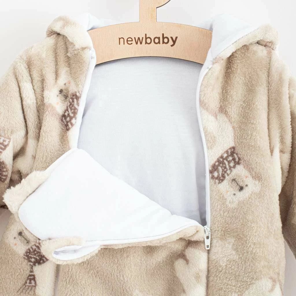 Kombinezon dimëror për bebe, New Baby Polar Bear, madhësia 74 (6-9m), material Wellsoft me veshje pambuku, kafe