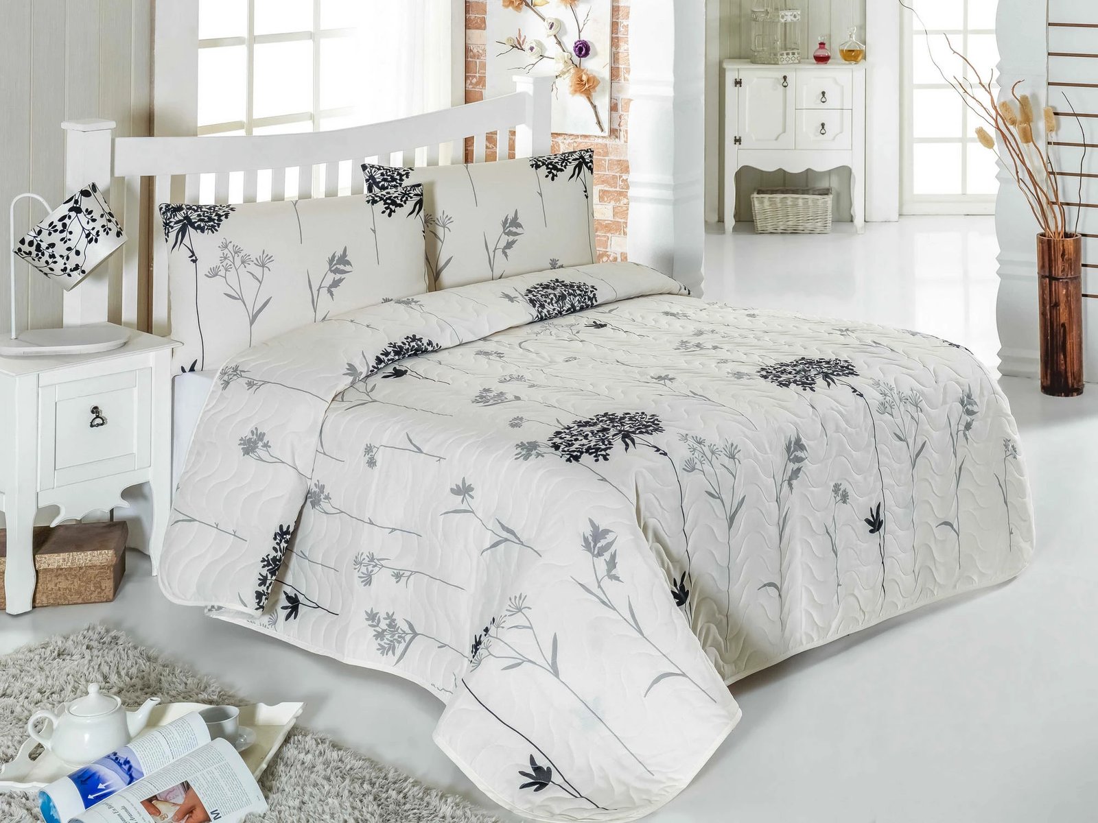Set mbulesë krevati quilted King, Efil, ngjyrë bezhë, gri, L'essentiel Set mbulesë krevati quilted King, Efil, ngjyrë bezhë, gri, L'essentiel