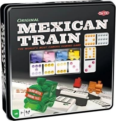 Lojë domino Tactic Mexican Train, në kuti metali