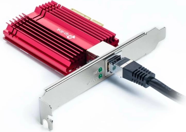 Kartë rrjeti TP-LINK TX401, PCI Express, 10Gbps, me kabllo Ethernet Cat. 6a, E kuqe