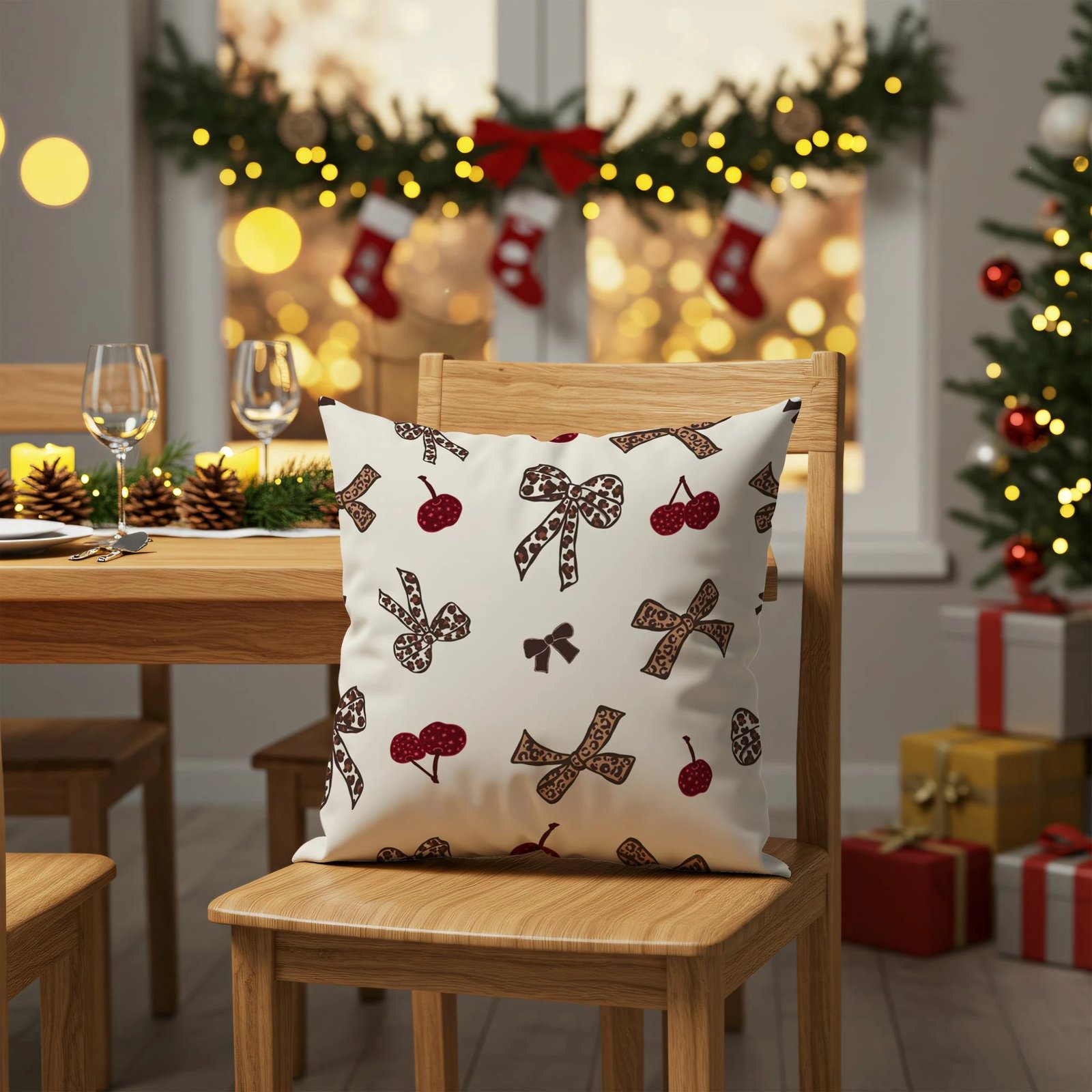 Set mbulesash jastëku për Krishtlindje, 2 copë, Evila Originals, PLW-NWYR26 - 16, shumëngjyrëshe, 43x43cm