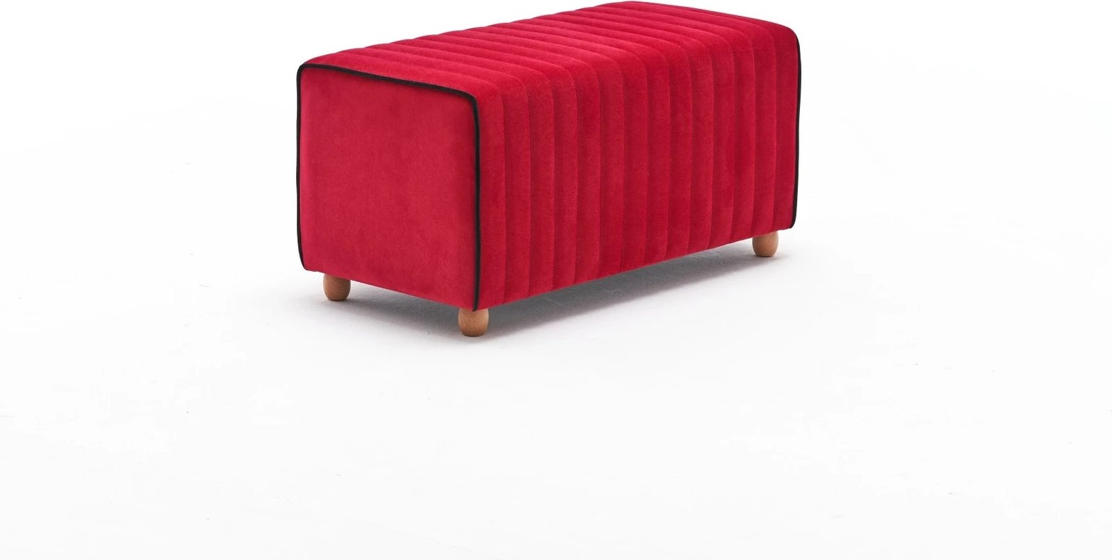 Puf Mabel, kadife e kuqe, Atelier del Sofa, 80x40x40cm