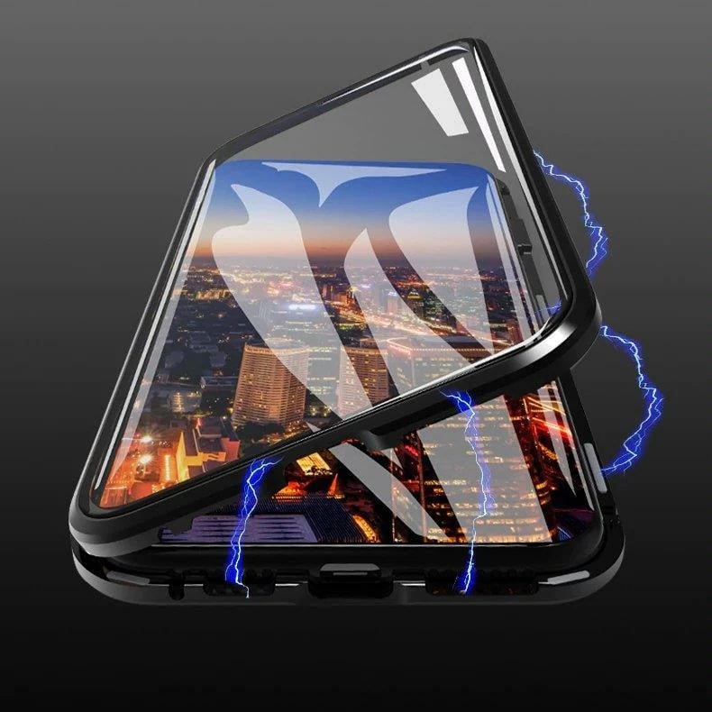 Mbështjellës Wozinsky Full Magnetic Case për Vivo X60, xham i integruar, i zi-transparent