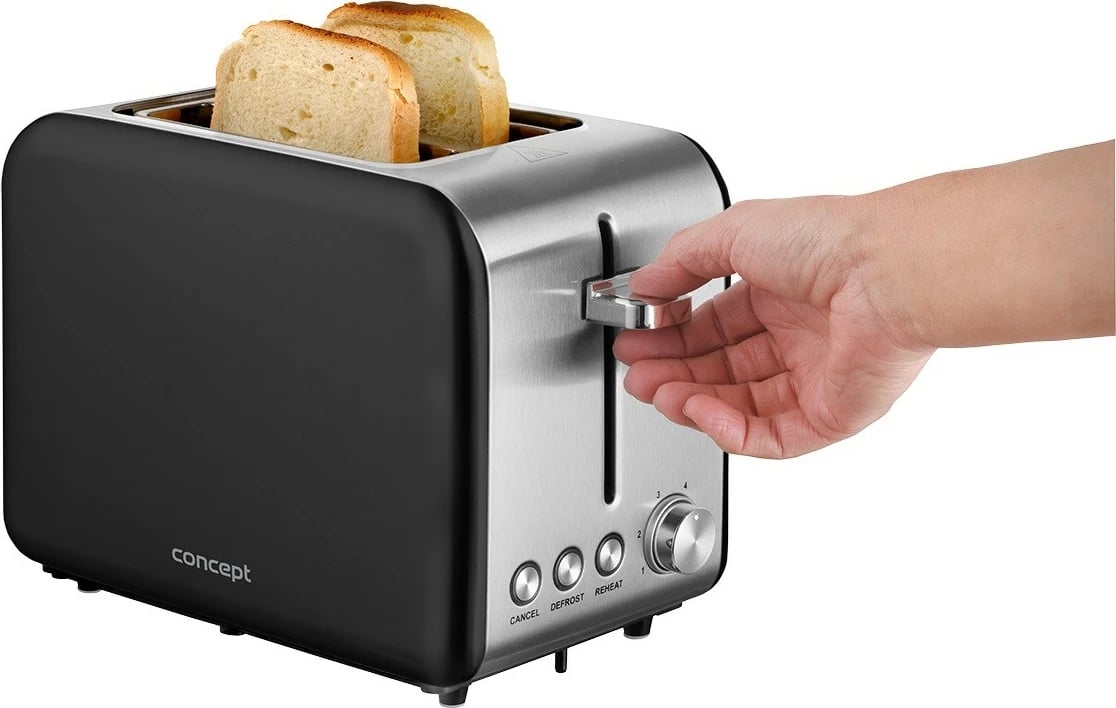 Tostier Concept TE2052, 2 hapësira, 950W, Inox/zi