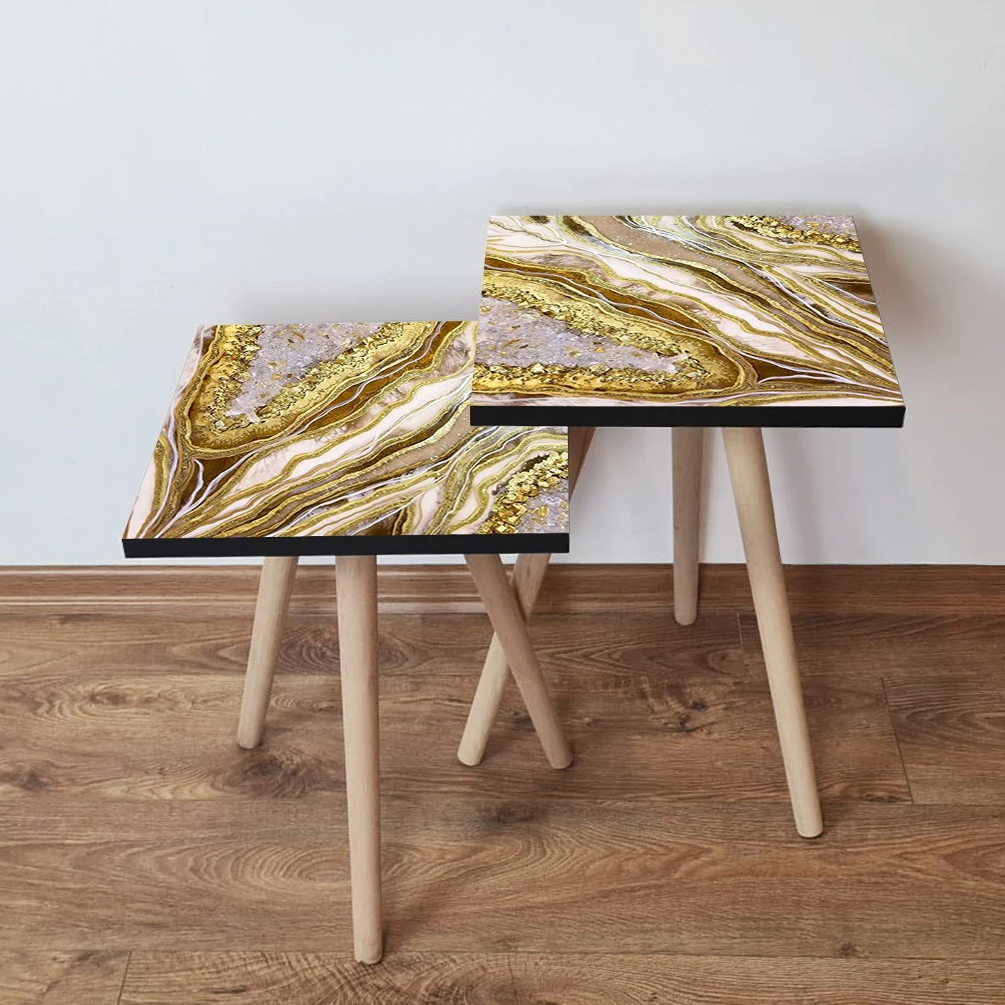 Set tavolina të mbivendosura, 2 copë, Skye Decor, ngjyrë ari, 2Shp284