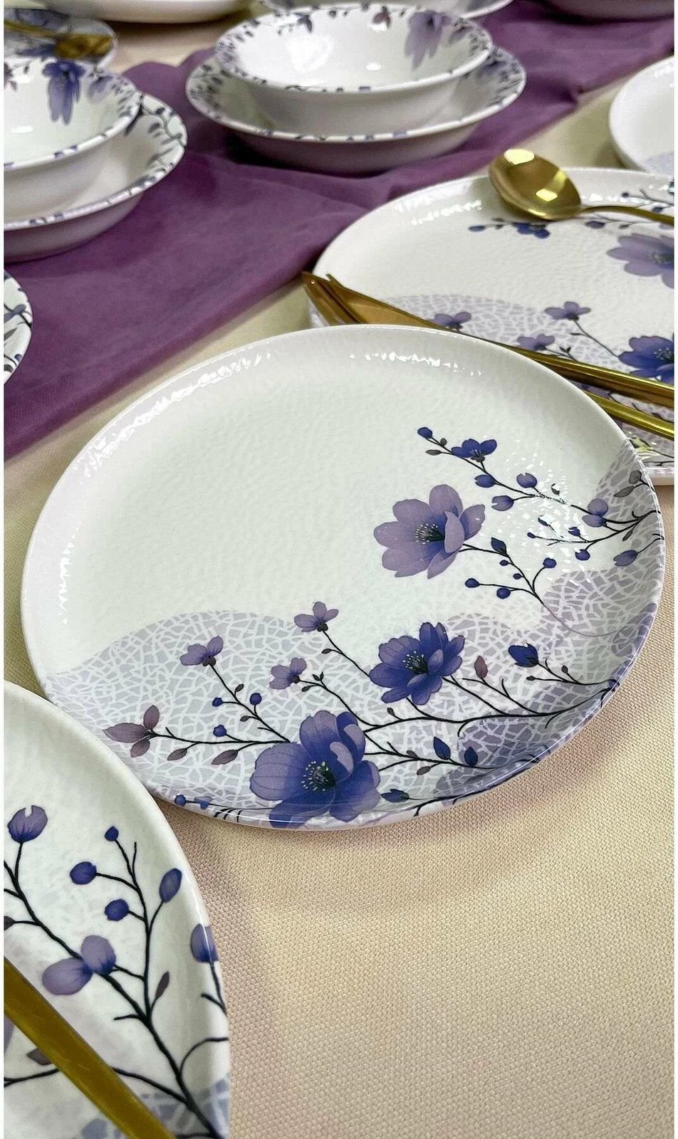 Set enësh për drekë (24 copë), Hermia Concept, BaharRolyefliLux24