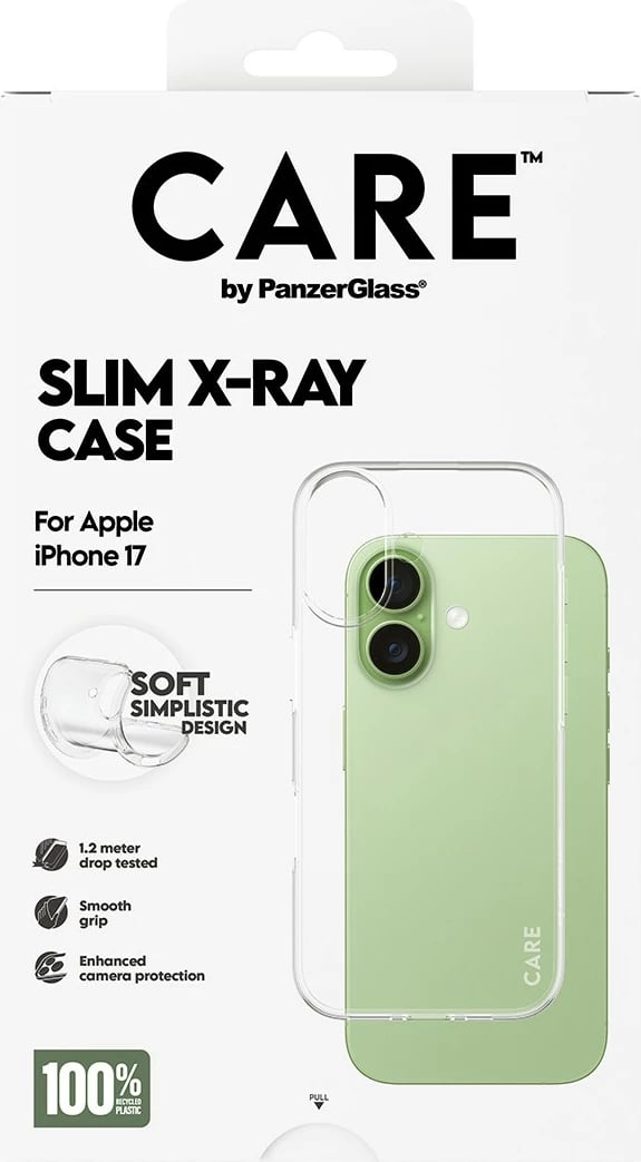 Mbështjellës PanzerGlass CARE fashionable X-Ray Soft Basic për iPhone 17, transparent
