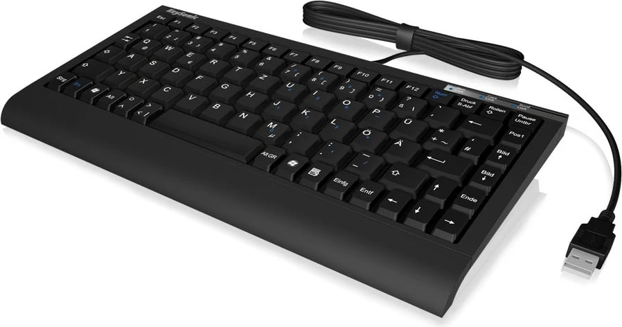 Tastierë mini KeySonic ACK-595C+, USB, QWERTZ, e zezë