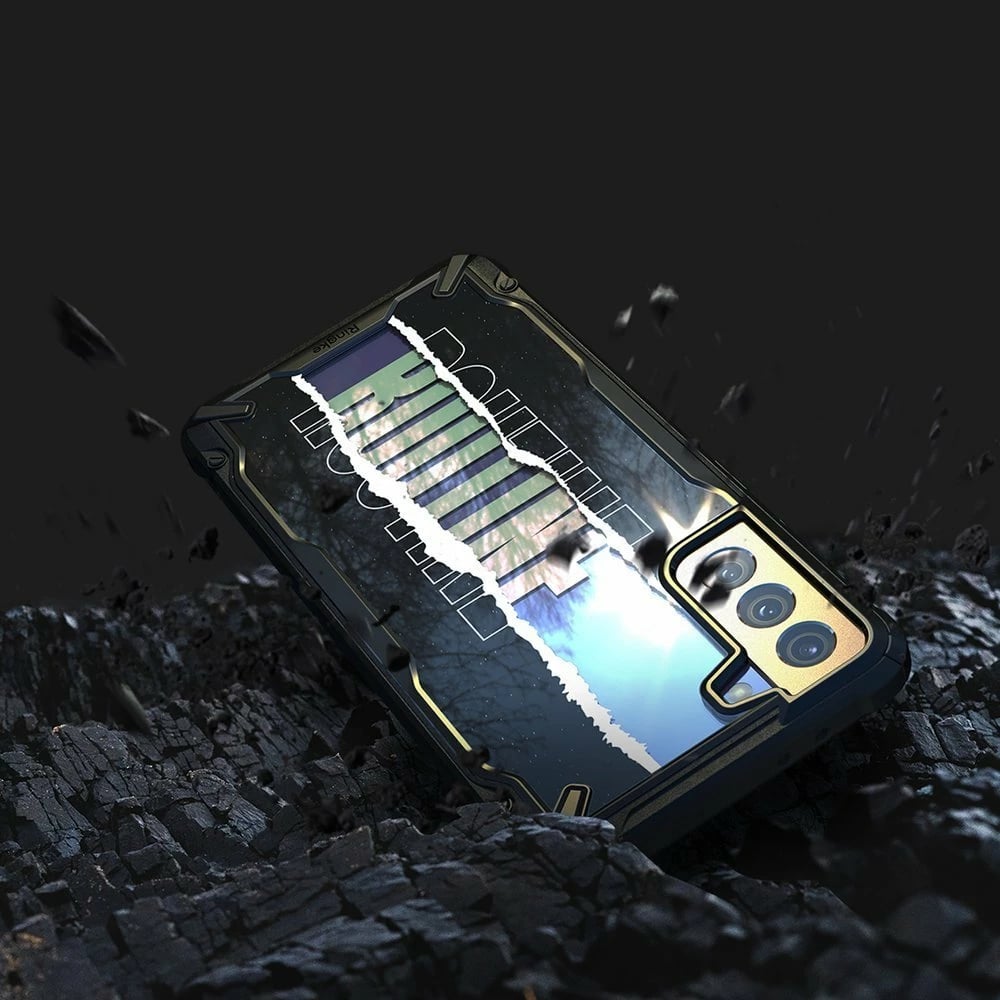 Mbështjellës Ringke Fusion X Design për Samsung Galaxy S21+ 5G, PC+TPU, i zi