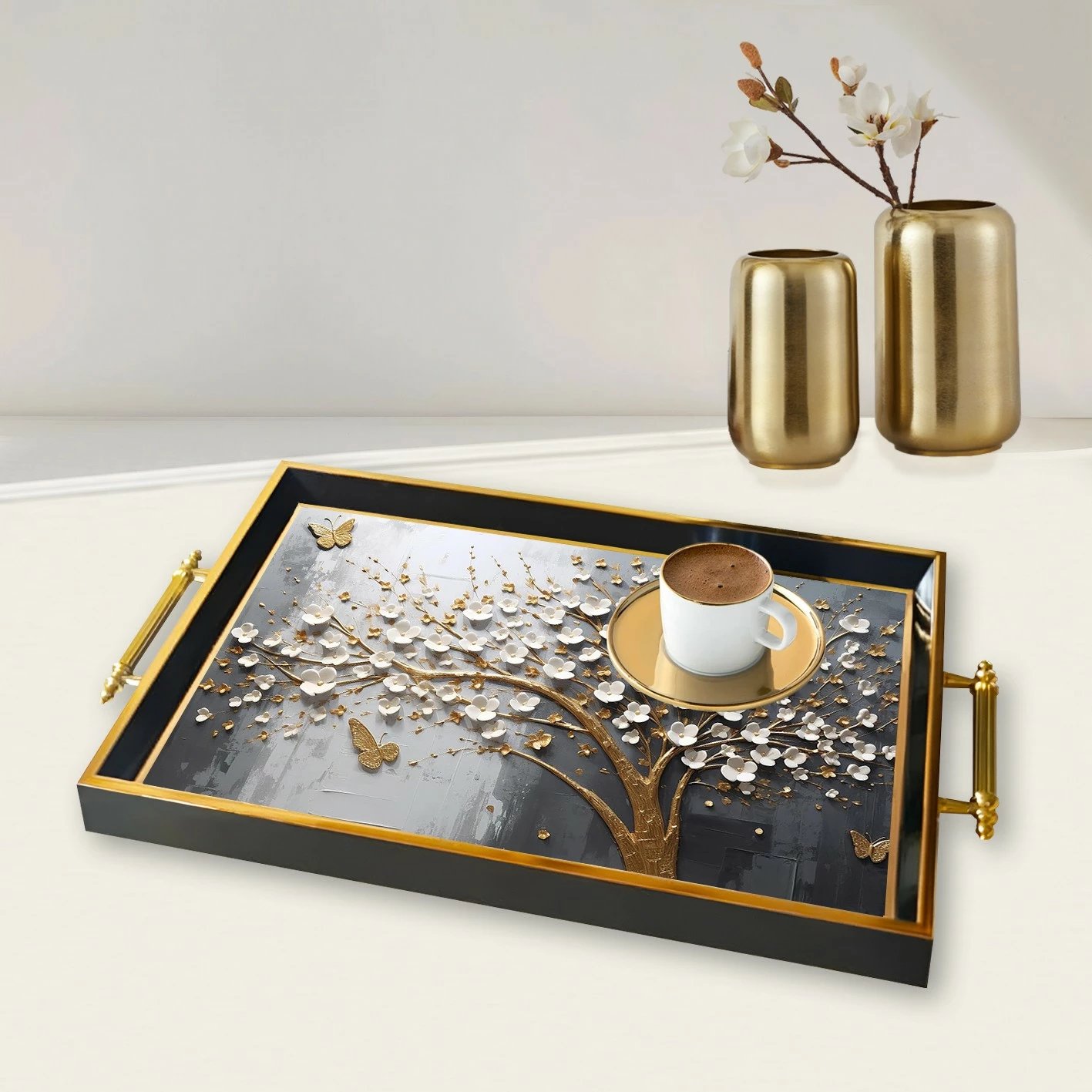 Tabaka prej qelqi, shumëngjyrëshe, Aberto Design, TPA9889, 50x29x3.5cm
