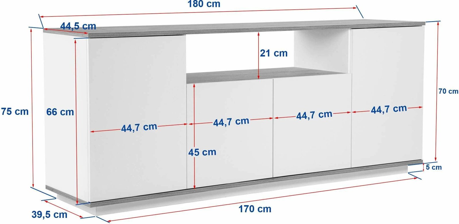 Konsol Skye Decor, Arista, e bardhë, Atlantic Pine