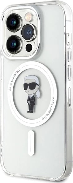 Mbështjellës Karl Lagerfeld IML Ikonik MagSafe për iPhone 15 Pro, Transparent