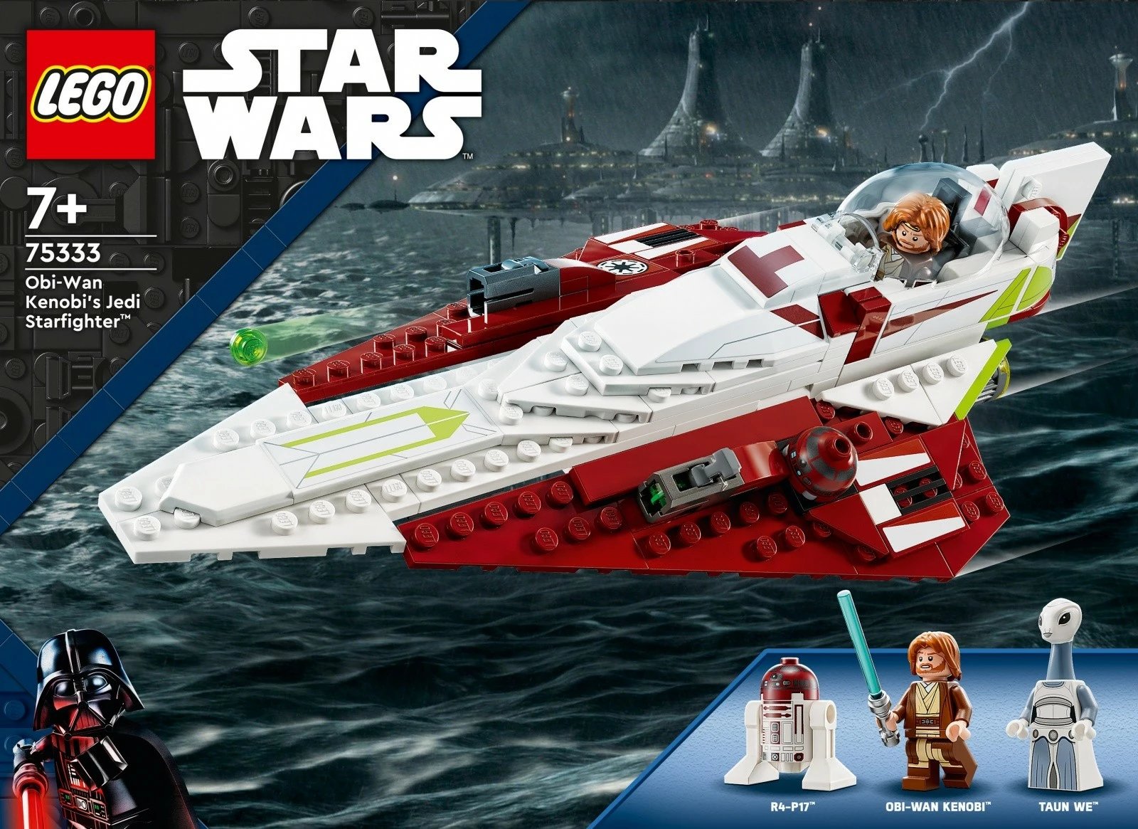 Set LEGO Star Wars Jedi Starfighter 75333, 282 pjesë, me minifigura Obi-Wan Kenobi, Taun We dhe R4-P17