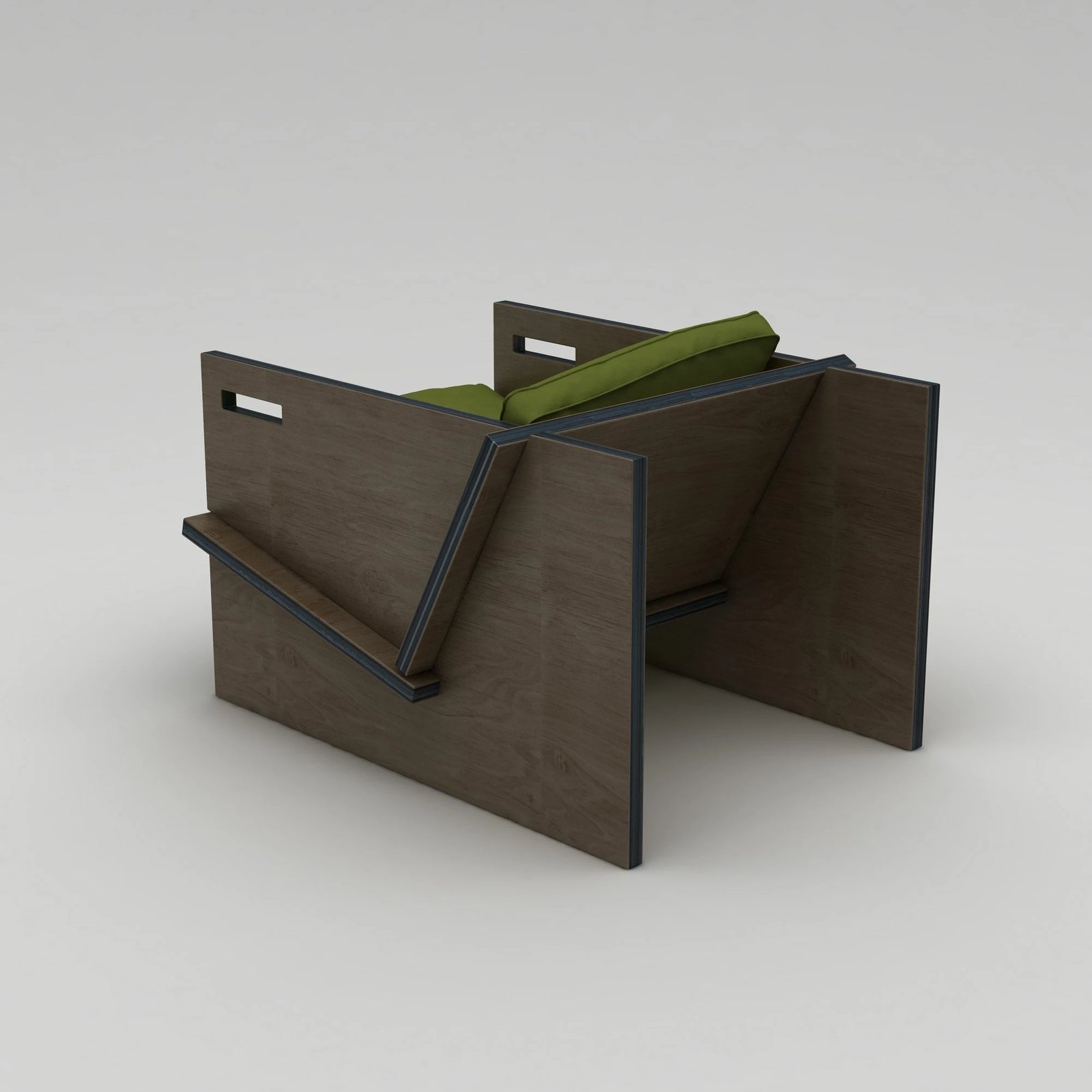 Karrige wing Skye Decor, ngjyrë druri natyral, jeshile