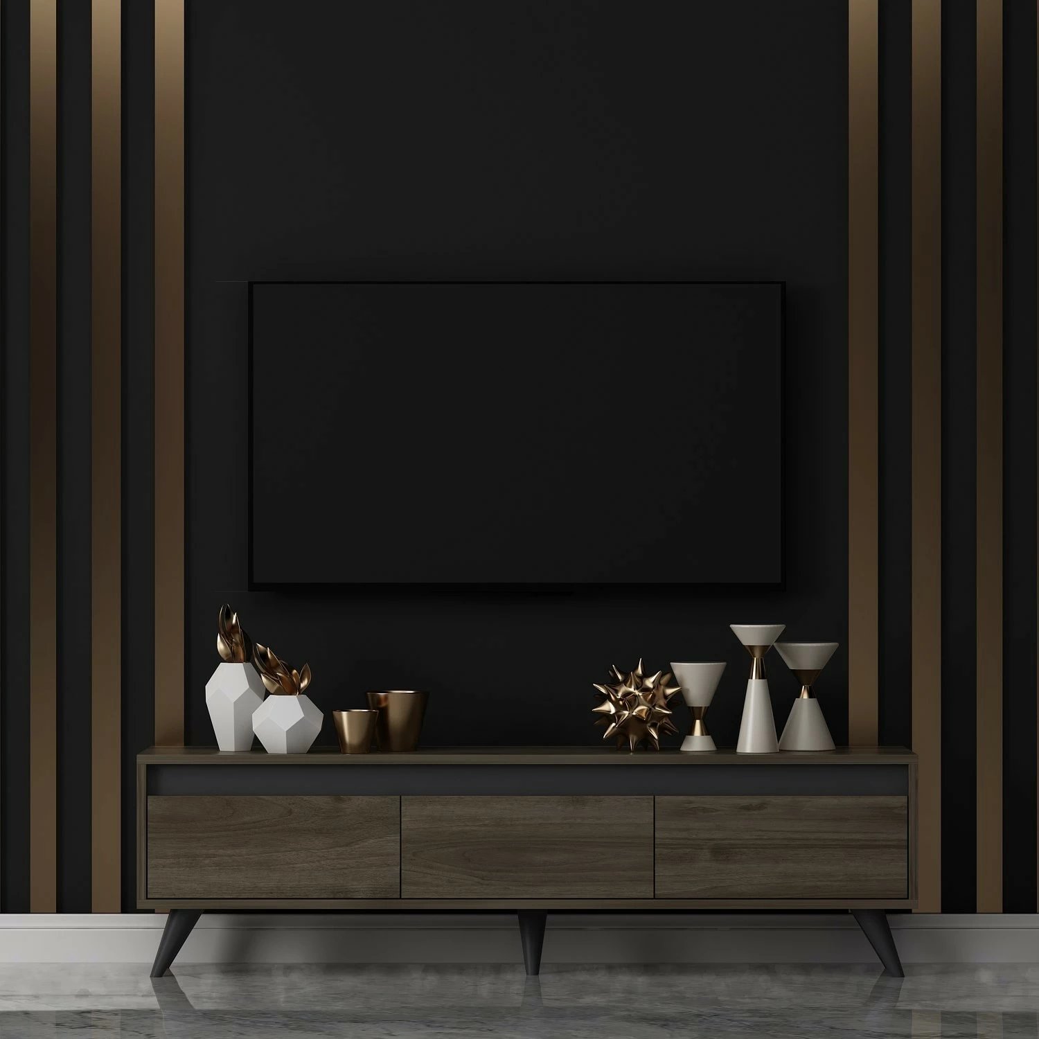 Komodë TV, ngjyrë arre, Skye Decor, Century