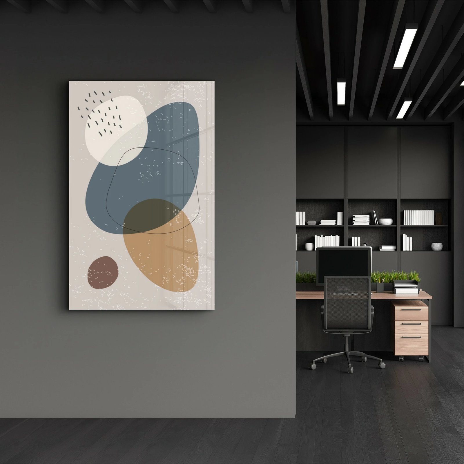 Pikturë dekorative prej xhami të temperuar, shumëngjyrëshe, Wallity CAM-1083, 46x72cm