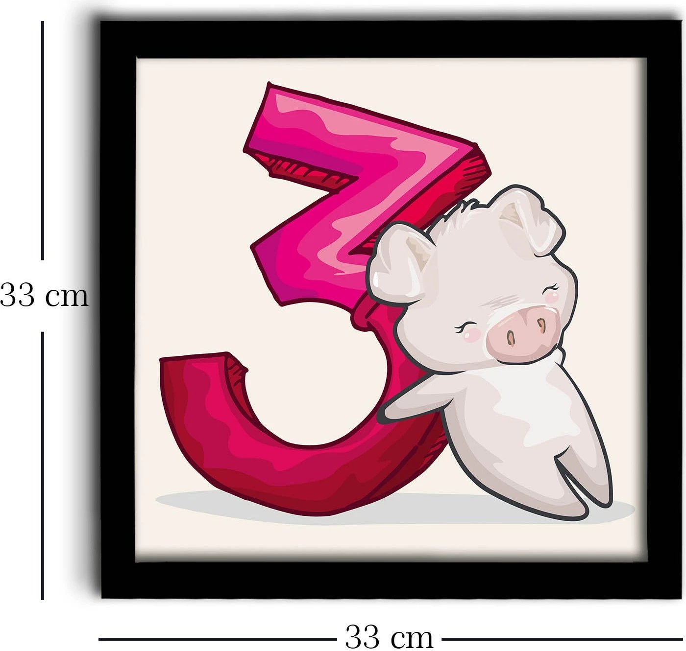 Pikturë dekorative me kornizë MDF, Wallity, 3333SCT-004, rozë dhe e bardhë, 33x33cm