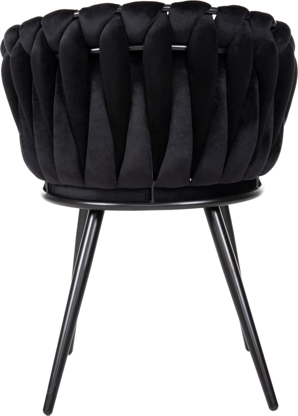 Karrige LUANDA FH8741.04, kadife e zezë, këmbë metalike të zeza, 62x54x79H cm., set prej 2 copë