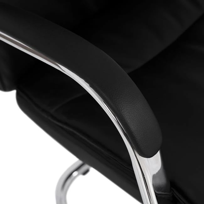 Karrige konferencash JACOB FH1045.11, ngjyrë e zezë PU, bazë e kromuar, 57x66,5x102 cm, set prej 2 copash