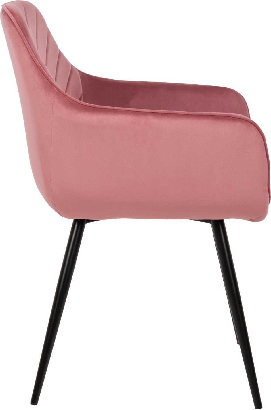 Karrige LATRELL FH8582.02 kadife rozë e zbehtë & këmbë metali të zeza 55x57x84Hcm., set prej 2 copash