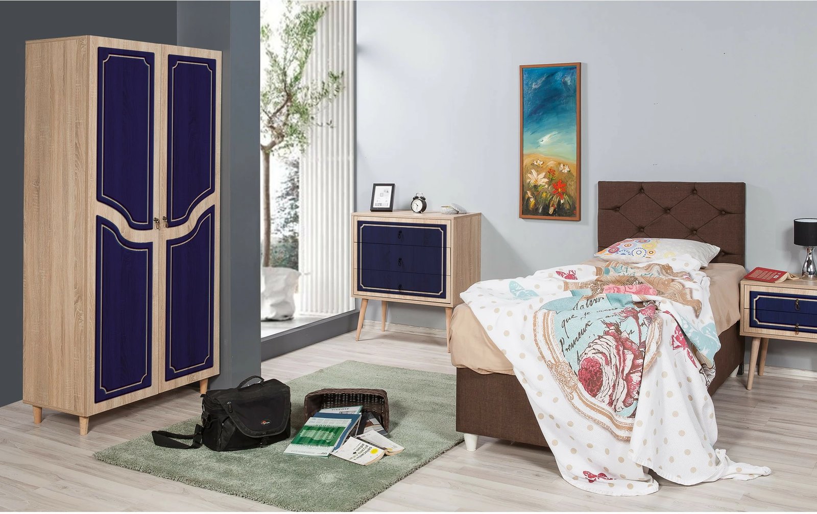 Dollap modern, ngjyrë lisi Sonoma, Skye Decor, Stil - 620