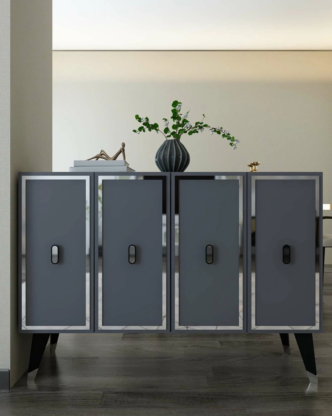 Konsol Skye Decor, anthracite, e zezë, argjend, 8173KM-32