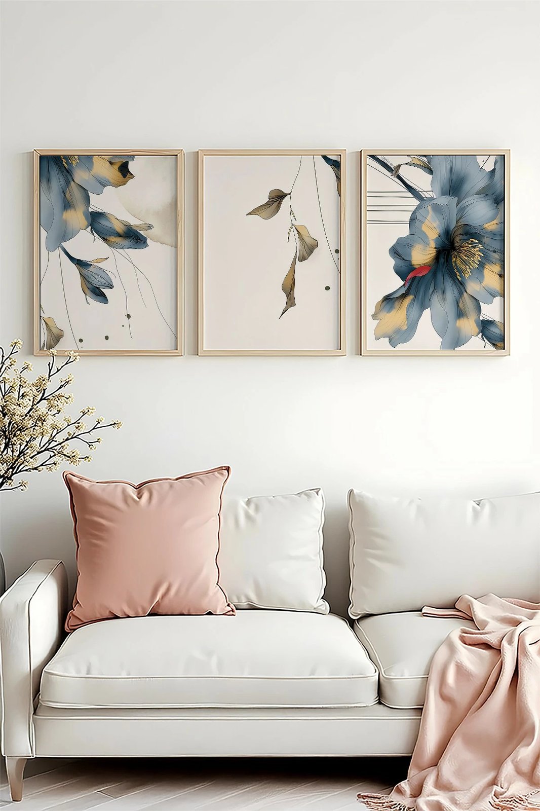 Pikturë dekorative me kornizë MDF (3 pjesë), Wallity, Huhu471, 50x70cm