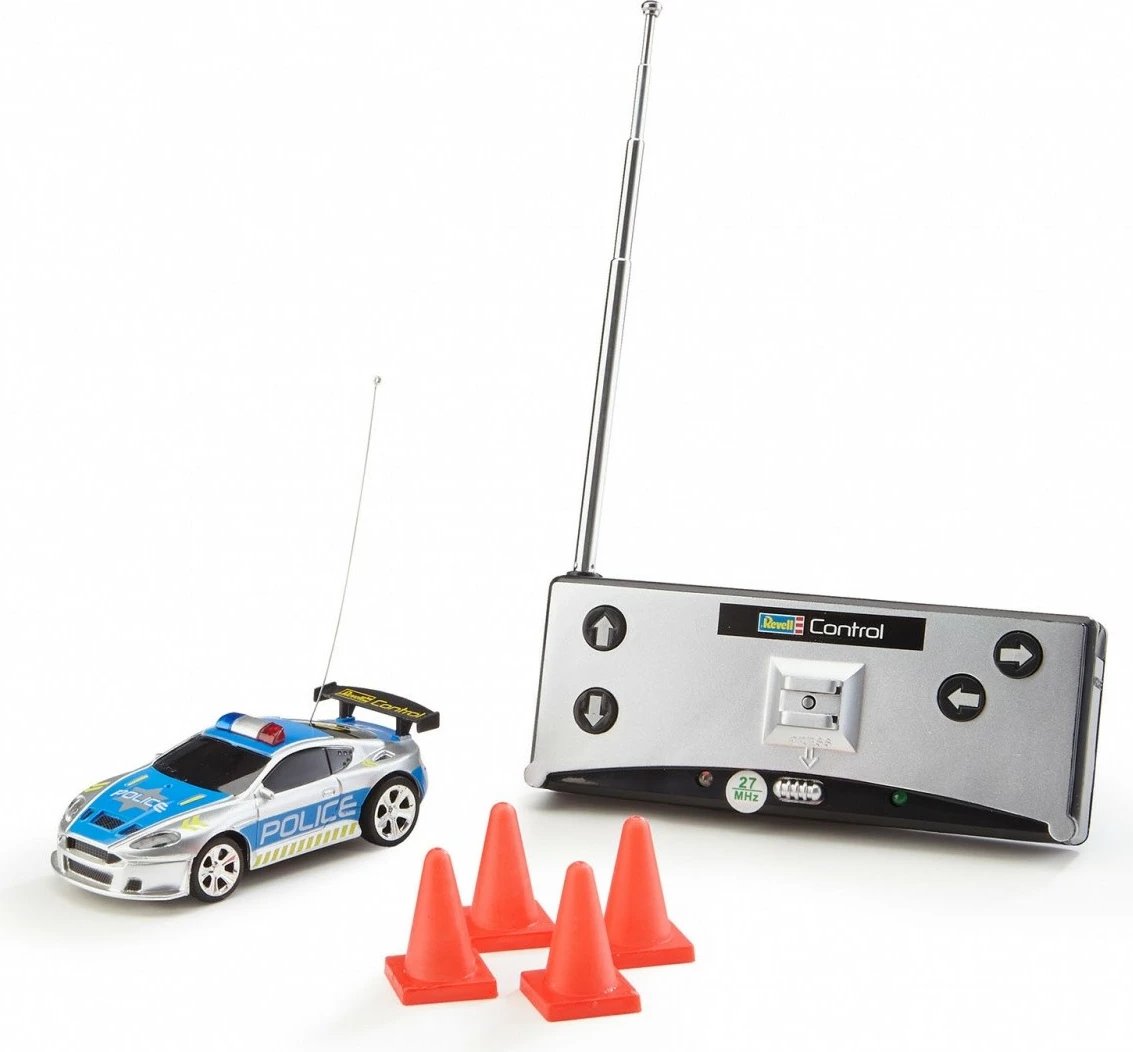 Veture policie me telekomandë Revell RC Mini RC, 8 cm, Blu/Argjend