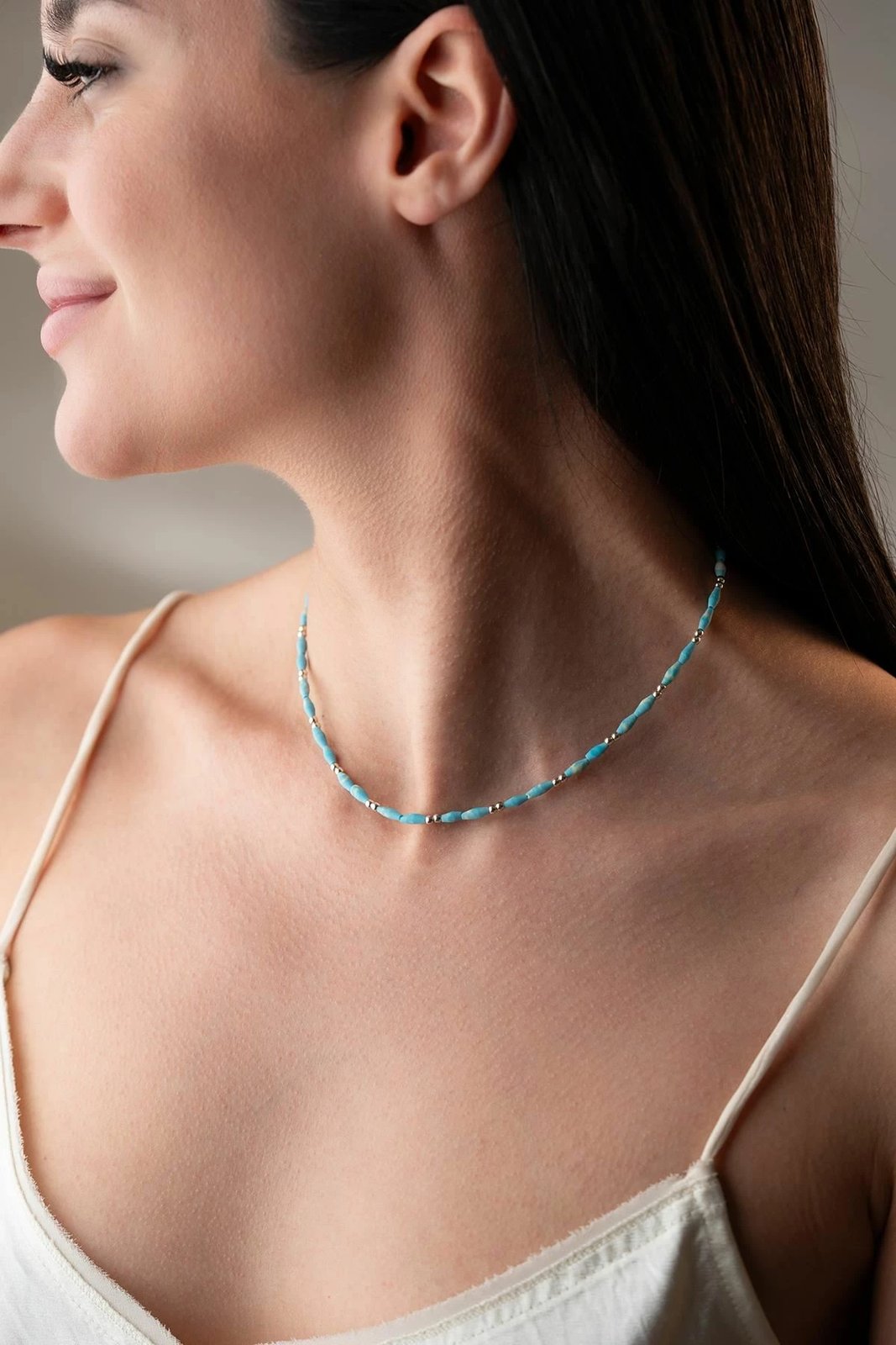 Qafore argjendi me gurë natyral, ngjyrë ari, Jumeon, NRZ1000407