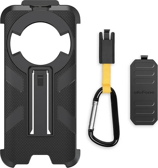 Mbështjellës Ulefone UF-C-A16 për Power Armor 16 PRO, me klips dhe karabiner, i zi