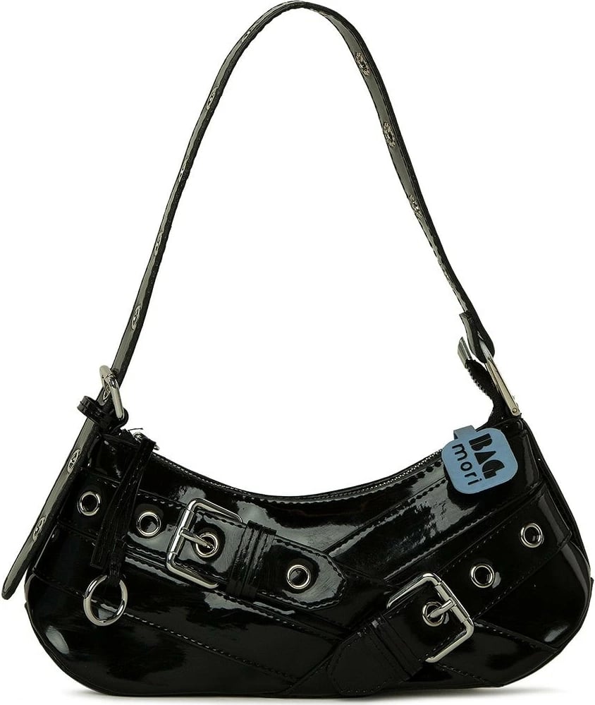 Çantë shpatulle mini, lëkurë PU, e zezë, Zoozie Bags, M000008444