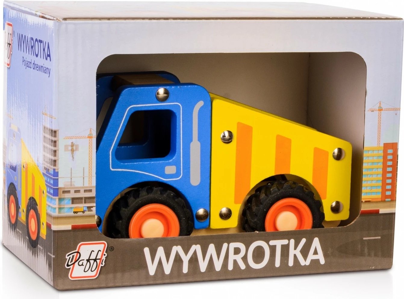 Kamion lodër prej druri Daffi D-135, me goma të buta, shumëngjyrësh