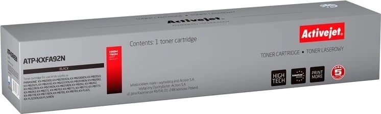 Toner zëvendësues Activejet ATP-KXFA92N për printer Panasonic, i zi