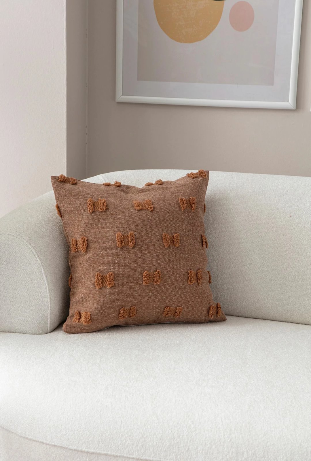 Jastëk mbulesë, ngjyrë kafe, Evila Originals, Tuffet - Brown v3, 43x43cm