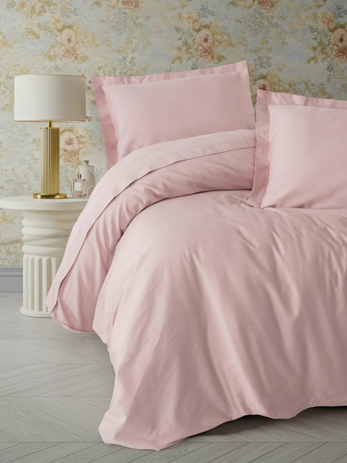 Set mbulesë jorgani XXL, saten, ngjyrë pluhur, L'Essentiel Linge de Maison