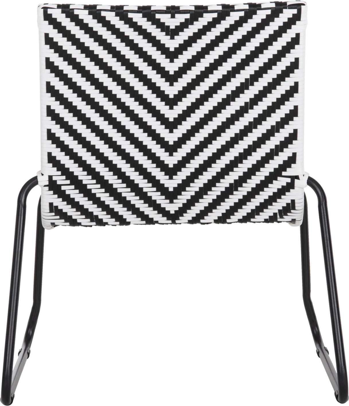 Karrige metalike PONY FH6082, ratan sintetik, ngjyrë e zezë dhe e bardhë, 66x68x75H cm