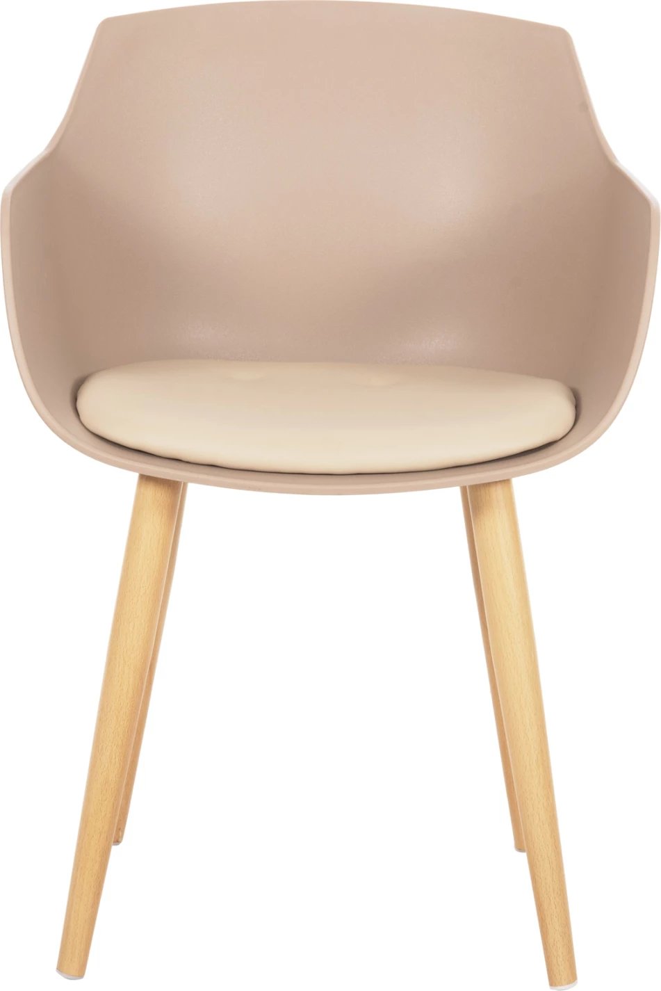 Karrige për ngrënie LUCIE FH8242.11, ngjyrë kapuçino, këmbë metalike ngjyrë druri, 56x55.5x80H cm., set prej 2 copë