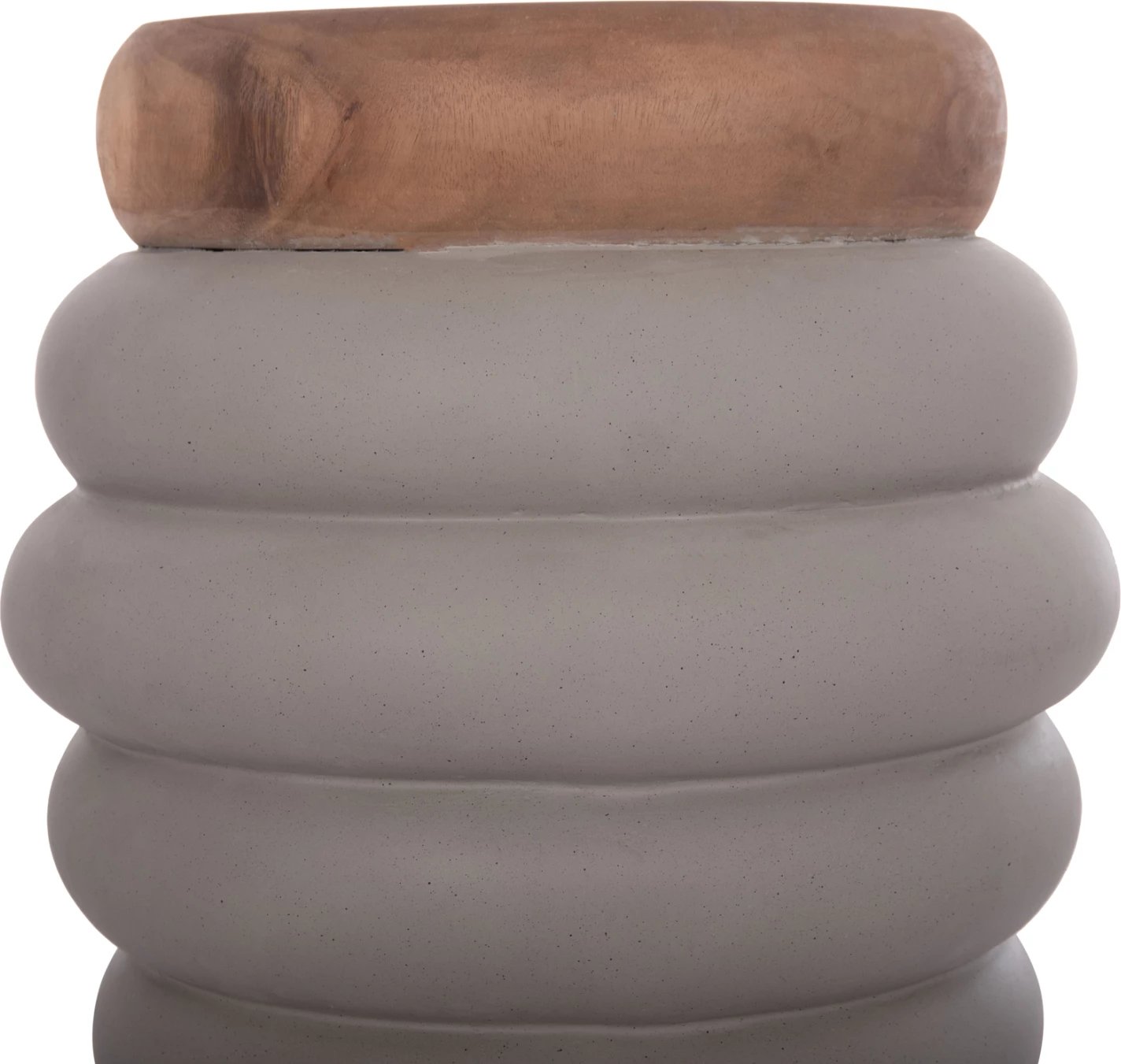 Tavolinë anësore PUFFAT, fibër-cement gri, sipërfaqe dru tik, FH18172.03, 45x46cm