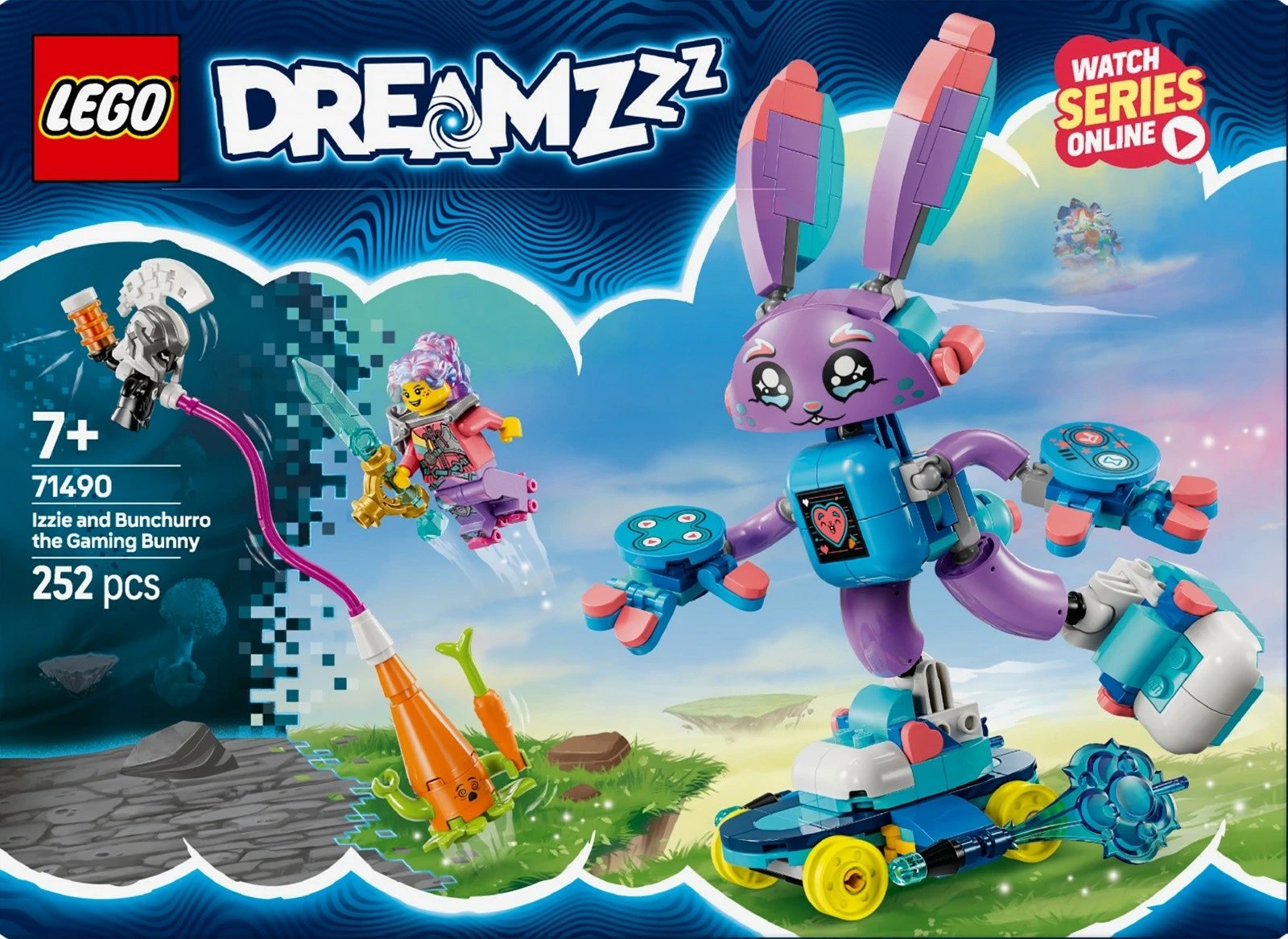Set ndërtimi LEGO DREAMZzz 71490 Izzie and Gaming Bunchu, 252 pjesë