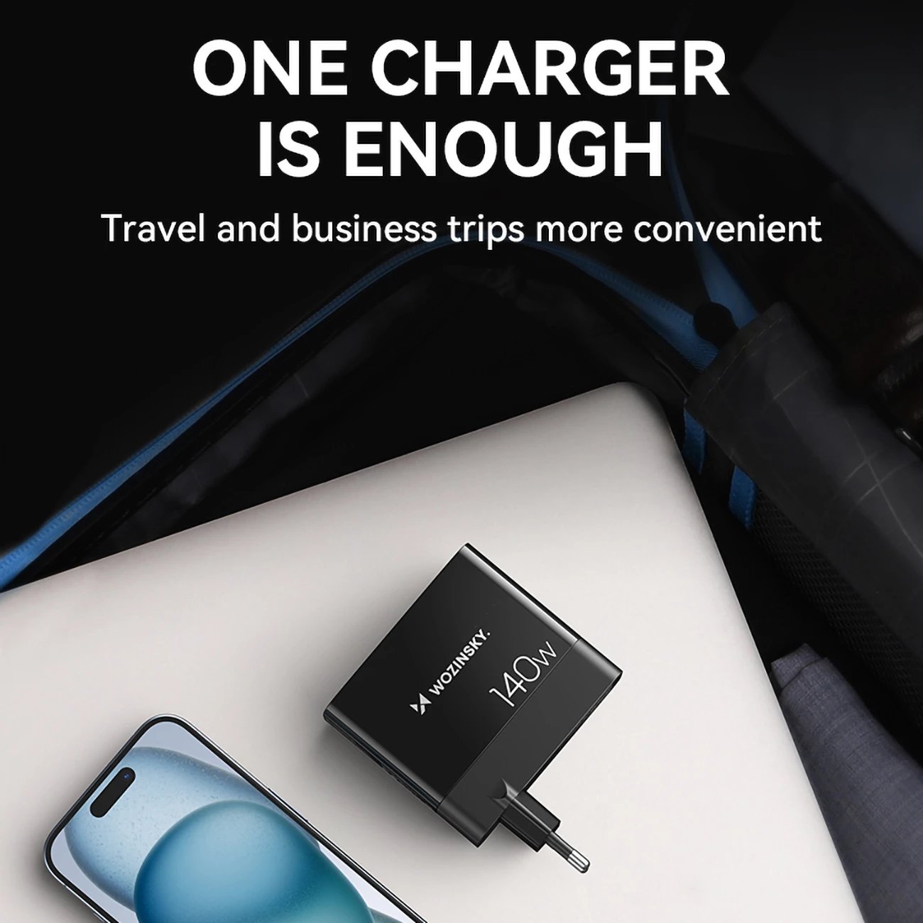 Karikues muri Wozinsky CGWCB, 140W, 3x USB-C, 2x USB-A, i zi
