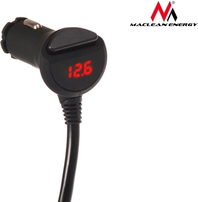 Ndarës prizë çakmaku Maclean MCE117, 3 dalje, 2xUSB, voltmetër, i zi