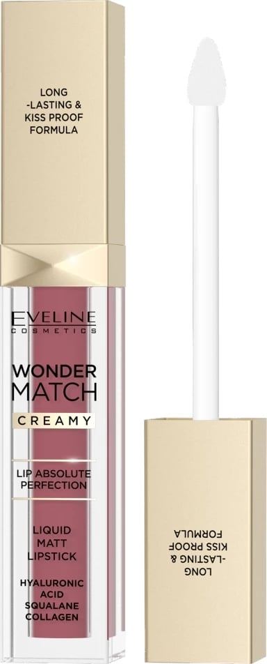 Buzëkuq i lëngshëm mat Eveline Cosmetics Wonder Match 08 Cashmere Rose për femra 6.8ml