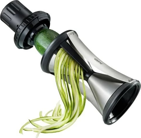 Prerëse perimesh GEFU SPIRELLI XL, manuale, plastike/çelik inox, e zezë