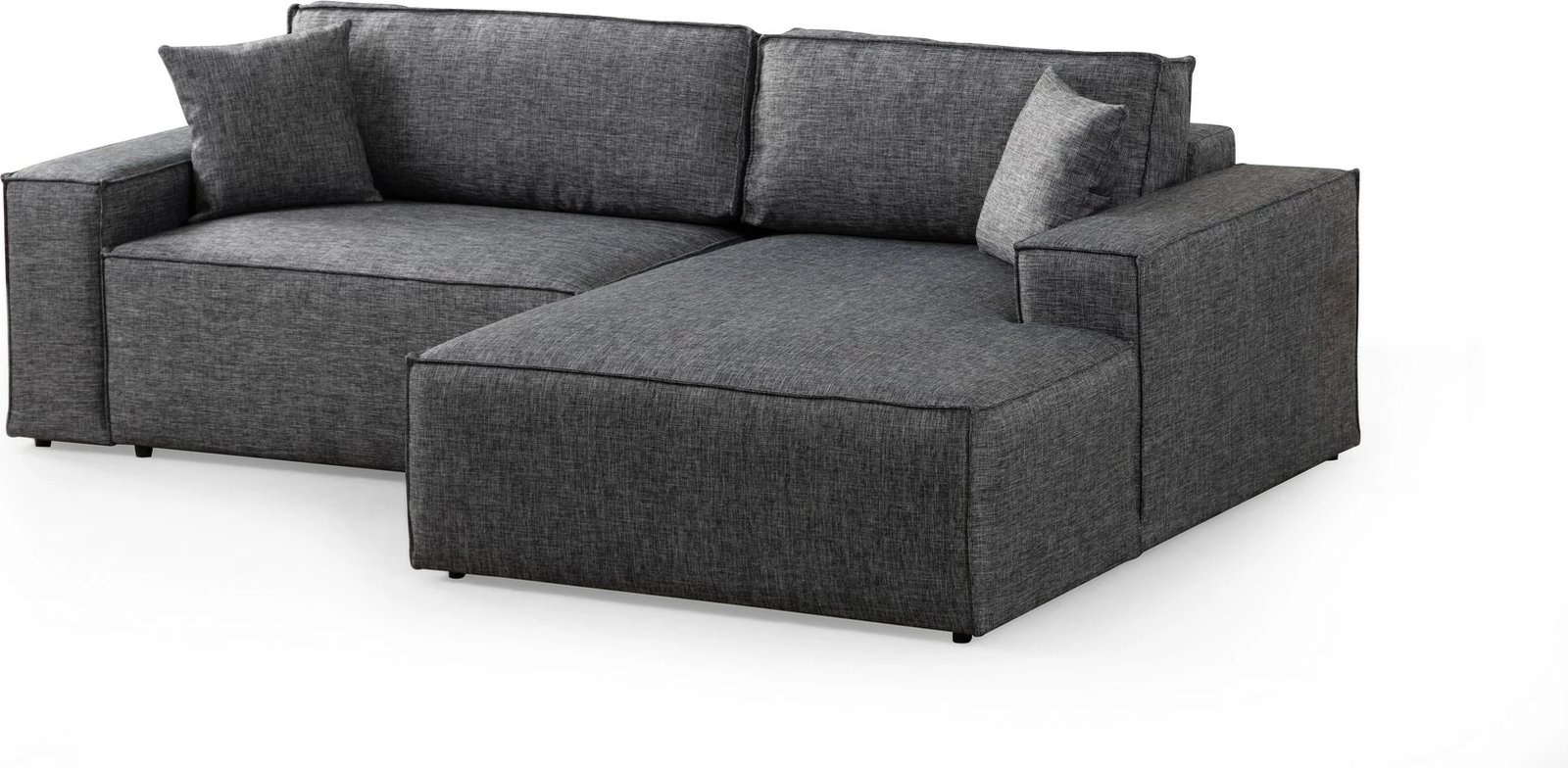 Kënd-sofë krevati Atelier del Sofa, kënd i djathtë, ngjyrë gri e errët