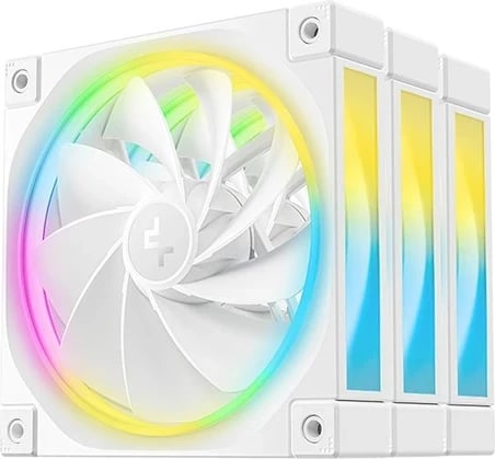 Set ventilatorë për kasë DEEPCOOL FL12R WH-3 IN 1, 12 cm, RGB, 3 copë, Bardhë