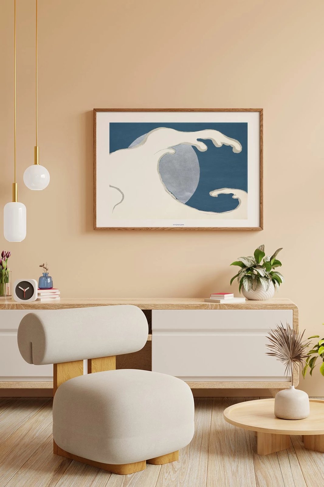 Pikturë dekorative me kornizë, Wallity, Lmnmdlkahve6, shumëngjyrëshe, 33x48cm