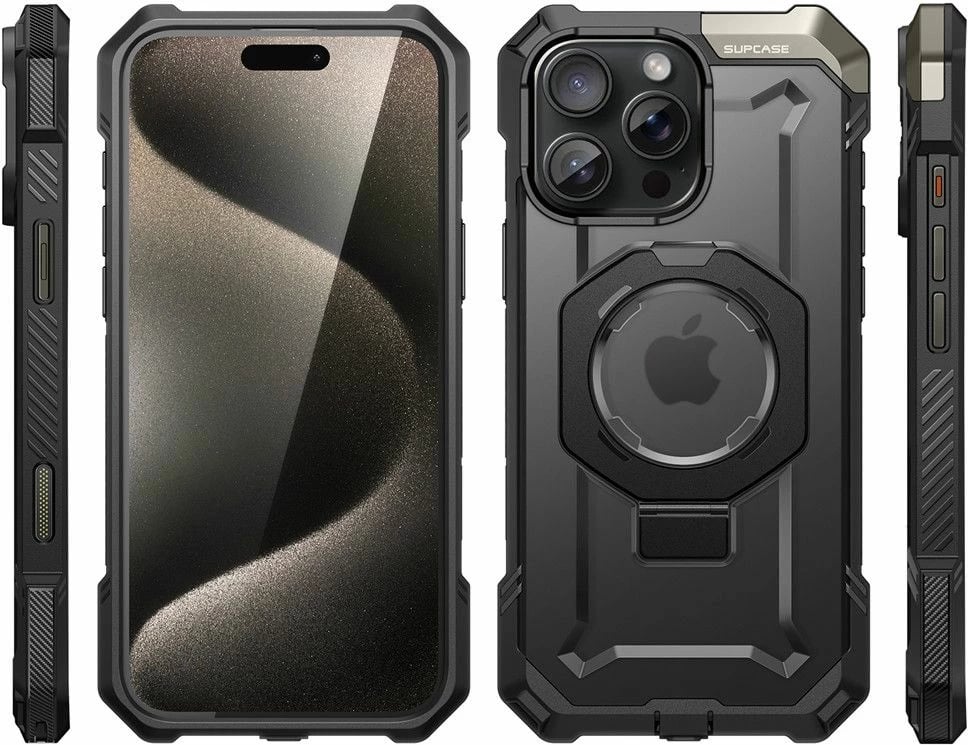 Mbështjellës Supcase UB Grip Mag me MagSafe për iPhone 16 Pro, i zi